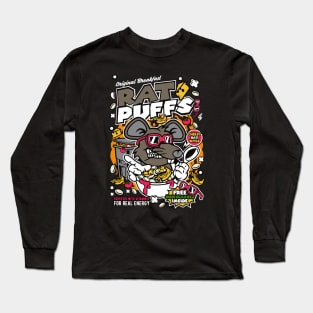 Retro Cartoon Cereal Box // Cereal Rat Puffs // Funny Vintage Breakfast Cereal Long Sleeve T-Shirt